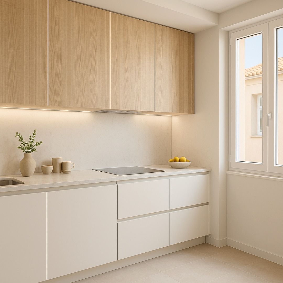 Muebles en acabado madera para cocinas